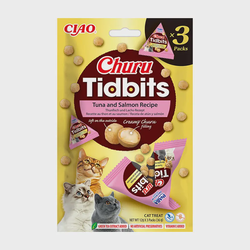 Churu Tidbits skanėstai katėms su tunu ir lašiša, 36g 3 vnt