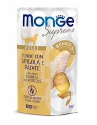 Monge SUPREME - Cat Wet Pouches Tuna with seabass and potatoes - Adult 80g Monge SUPREME - Cat Wet Pouches Tuna with seabass and potatoes - Adult 80g