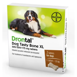 Drontal Dog Flavour XL, 525/504/175 mg tabletės , 2 tbl. Drontal Dog Flavour XL, 525/504/175 mg tabletės , 2 tbl.