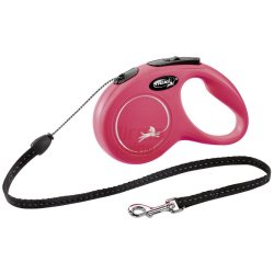 Flexi New Classic Red S virvelė 8m/12kg
