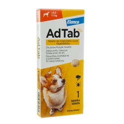 AdTab kramtomosios tabletės 5.5–11 kg svorio šunims 225 mg