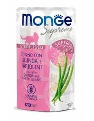 Monge SUPREME - Cat Wet Pouches Tuna with quinoa and green beans - Sterilised 80g Monge SUPREME - Cat Wet Pouches Tuna with quinoa and green beans - Sterilised 80g