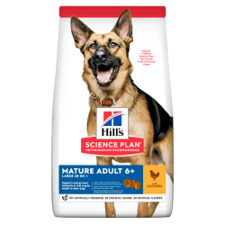 Hills Large Breed Mature Adult 6+ years Dog  with Chicken 18kg.