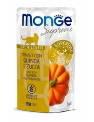 Monge SUPREME - Cat Wet Pouches Tuna with quinoa and pumpkin - Sterilised 80g Monge SUPREME - Cat Wet Pouches Tuna with quinoa and pumpkin - Sterilised 80g