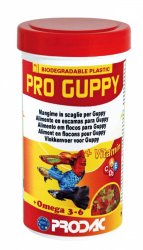 PRODAC PRO GUPPY smulkūs dribsniai gupijoms 250ml 50g 
