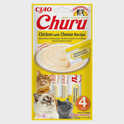 Churu kreminis skanėstas katėms su vištiena ir sūriu, 4vnt Churu kreminis skanėstas katėms su vištiena ir sūriu, 4vnt