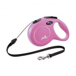 Flexi New Classic Pink S virvelė 5m/12kg