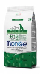 Monge Puppy Junior Maxi su vištiena ir ryžiais 12kg. Monge Puppy Junior Maxi su vištiena ir ryžiais 12kg.