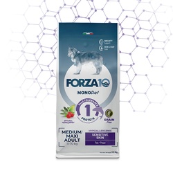 FORZA10 Monodiet Med/Maxi Adult Sensitive Skin šunims begrūdis su žuvimi 10kg