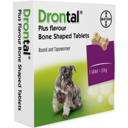 Drontal Dog Flavour 150/144/50 mg tabletės 6 tbl. Drontal Dog Flavour 150/144/50 mg tabletės 6 tbl.