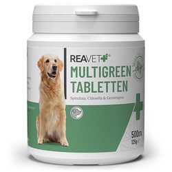 Reavet MultiGreen maisto papildas šunims, tabletės 500tab Reavet MultiGreen maisto papildas šunims, tabletės 500tab