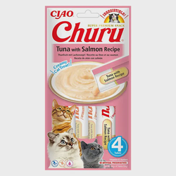Churu kreminis skanėstas su tunu ir lašiša katėms, 4 vnt.