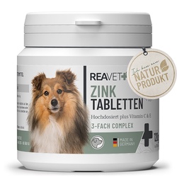 Reavet cinko tablečių maisto papildas šunims 120gr