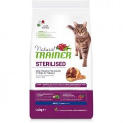 Trainer Natural Cat Adult sterilised with Dry-Cured Ham 10kg.