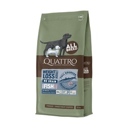 Quattro Adult All Breed Fish Weight Loss begrūdis sausas maistas šunims 3kg