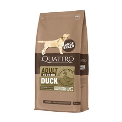 Quattro Adult Large Breed Duck begrūdis sausas maistas šunims 3kg