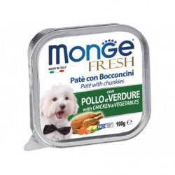 Monge Fresh šunims su vištienos gabalėliais ir daržovėmis 100g Monge Fresh šunims su vištienos gabalėliais ir daržovėmis 100g