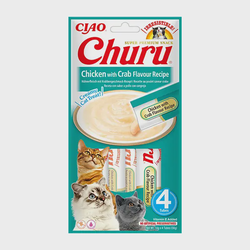 Churu kreminis skanėstas katėms su vištiena ir krabu, 56g N4