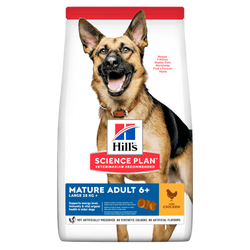 Hills Large Breed Mature Adult 6+ years Dog  with Chicken 14kg
