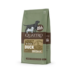 QUATTRO begrūdis visų veislių suaugusių šunų pašaras su antiena, 3kg