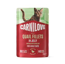 Carnilove kons. sterilizuotoms katėms maišeliuos Quail Dandelion 85g