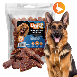 UniQ Pets – Širdelės su antiena ir ryžiais, 500 g