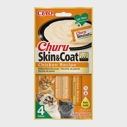Churu Skin+Coat kreminis skanėstas katėms su vištiena, 4vnt