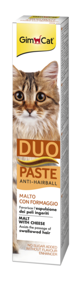 GIMCAT ANTI-HAIRBALL DUO PASTE MALT+CHEESE 50G