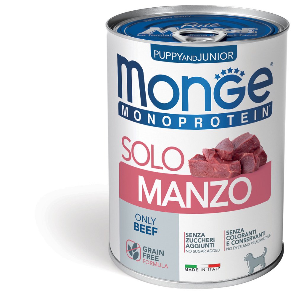 Monge Monoproteico Solo - Wet Dog Pate 100% Beef PUPPY 400g