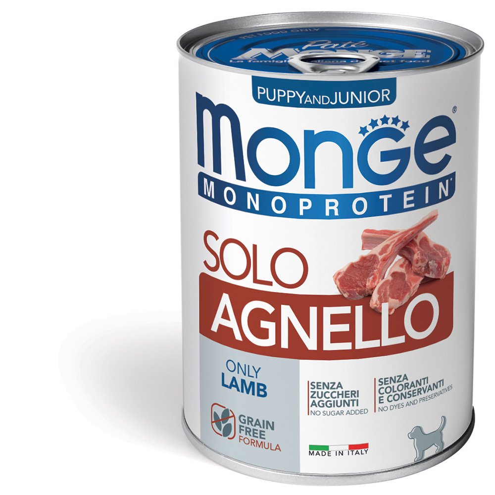 Monge Monoproteico Solo - Wet Dog Pate 100% Lamb PUPPY 400g