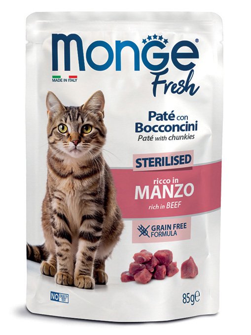 Monge Fresh - Pouches Cat Sterilised Beef 85g