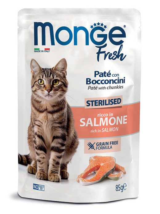 Monge Fresh - Pouches Cat Sterilised Salmon 85g