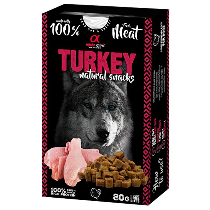 ALPHA SPIRIT NATURAL DOG skanėstai šunims su kalakutiena 80g