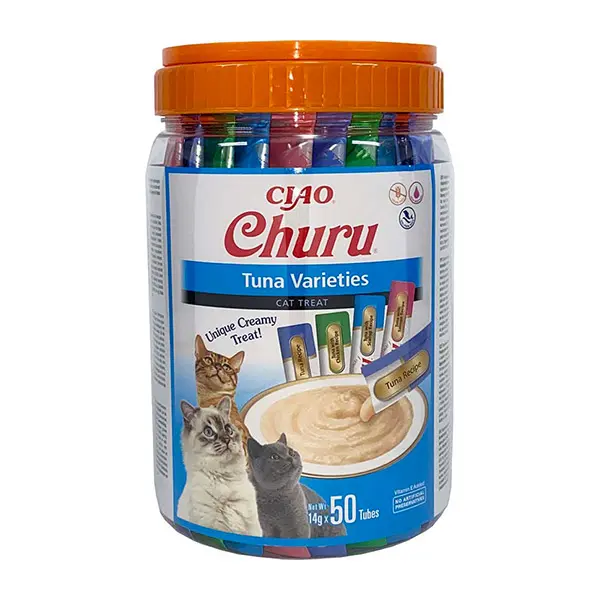 Churu kreminis skanėstas katėms su tunu mix, 50 vnt kibiriukas