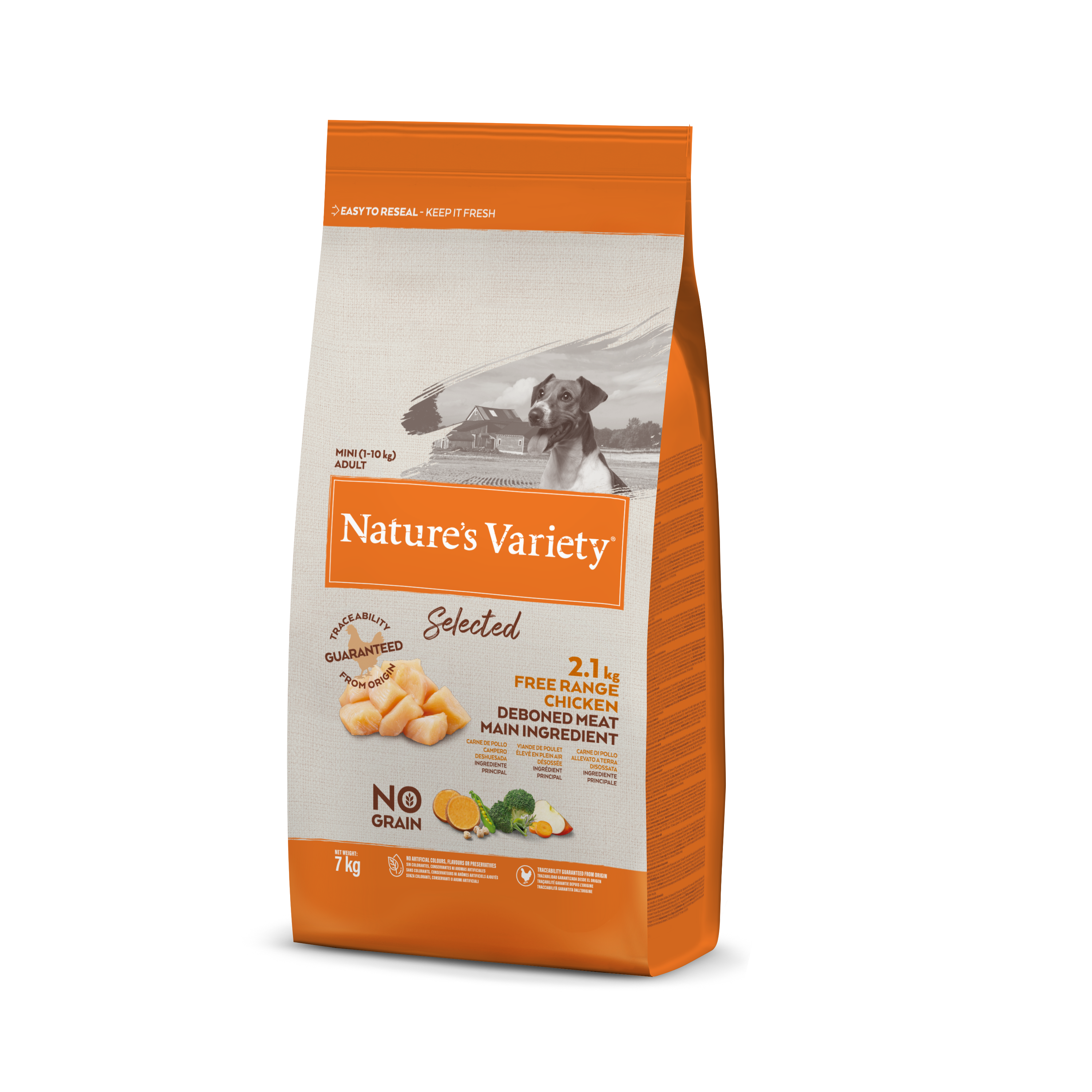 Natures Variety NO GRAIN MINI ADULT CHICKEN (vištiena) 7kg