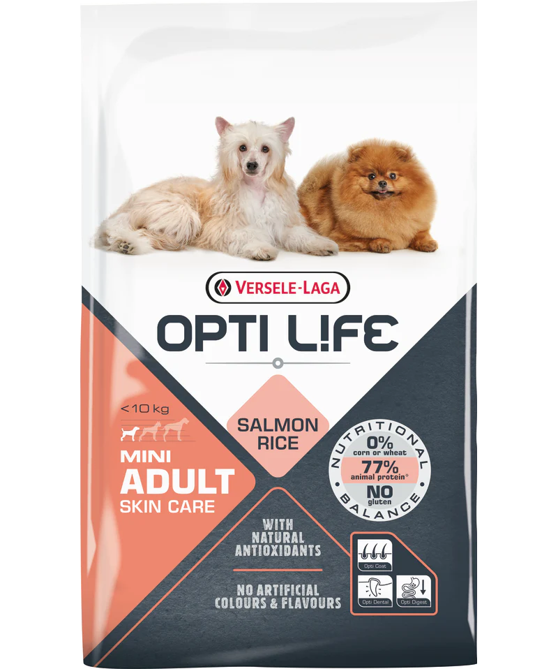 Opti Life adult skin care MINI su lašiša ir ryžiais 7,5kg