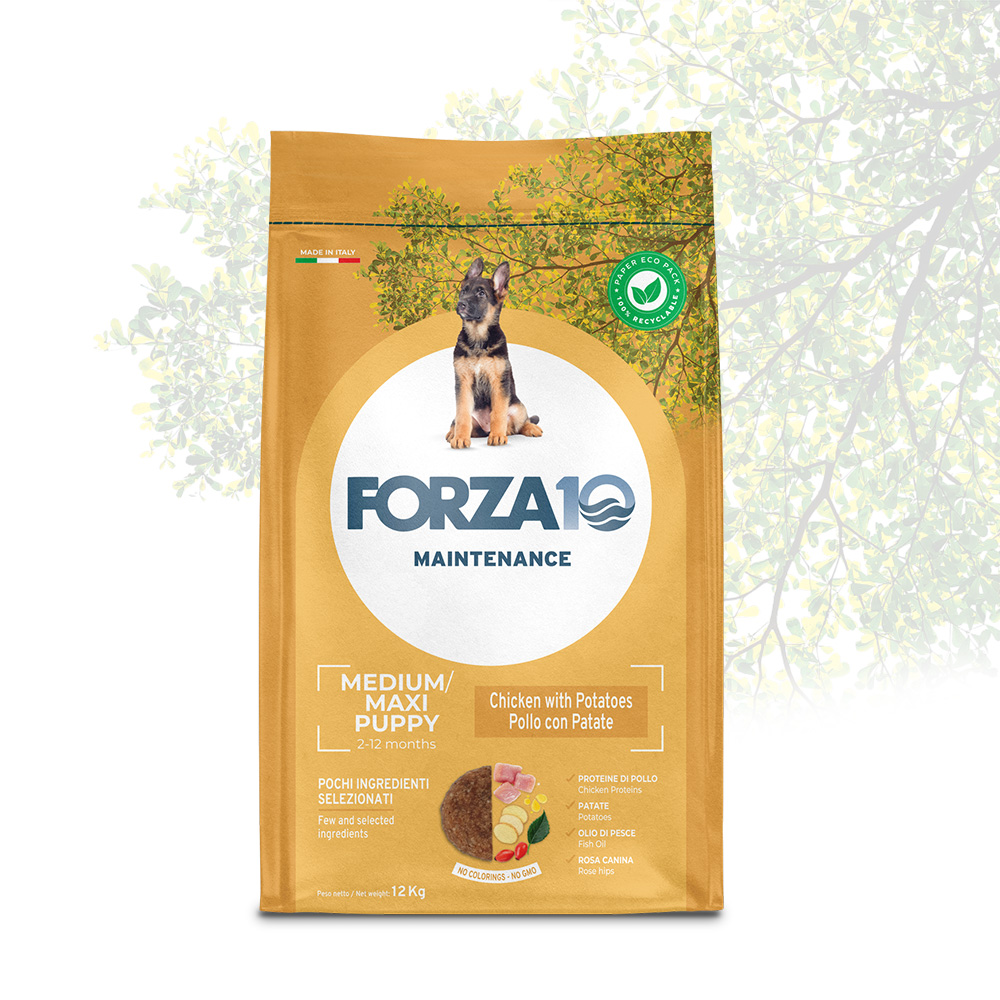 FORZA10 Maintenance Medium/Maxi Puppy šuniukams su vištiena ir bulvėmis 12kg