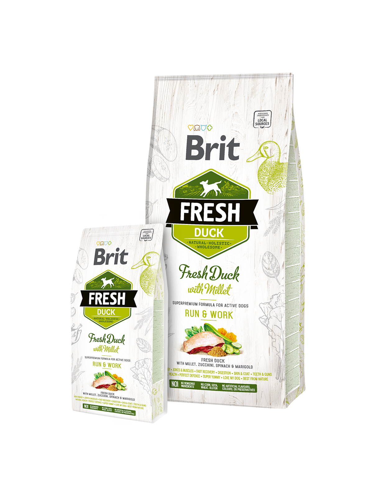 Brit Fresh Duck with Millet Active Run&Work 12kg