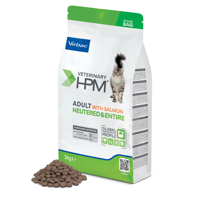 Virbac HPM Adult Neutered and Entire CAT with salmon 3kg
