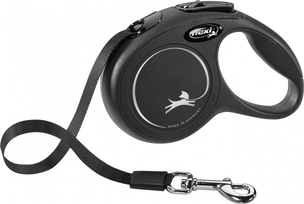 Flexi New Classic Black S juosta 5m/15kg