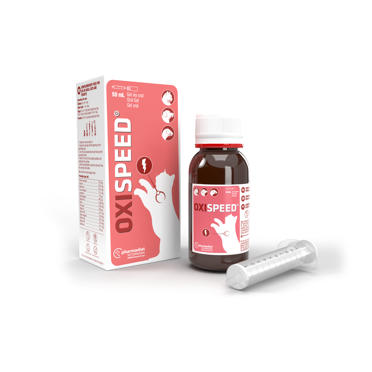 Oxispeed papildas katėms, šeškams, graužikams 50ml.