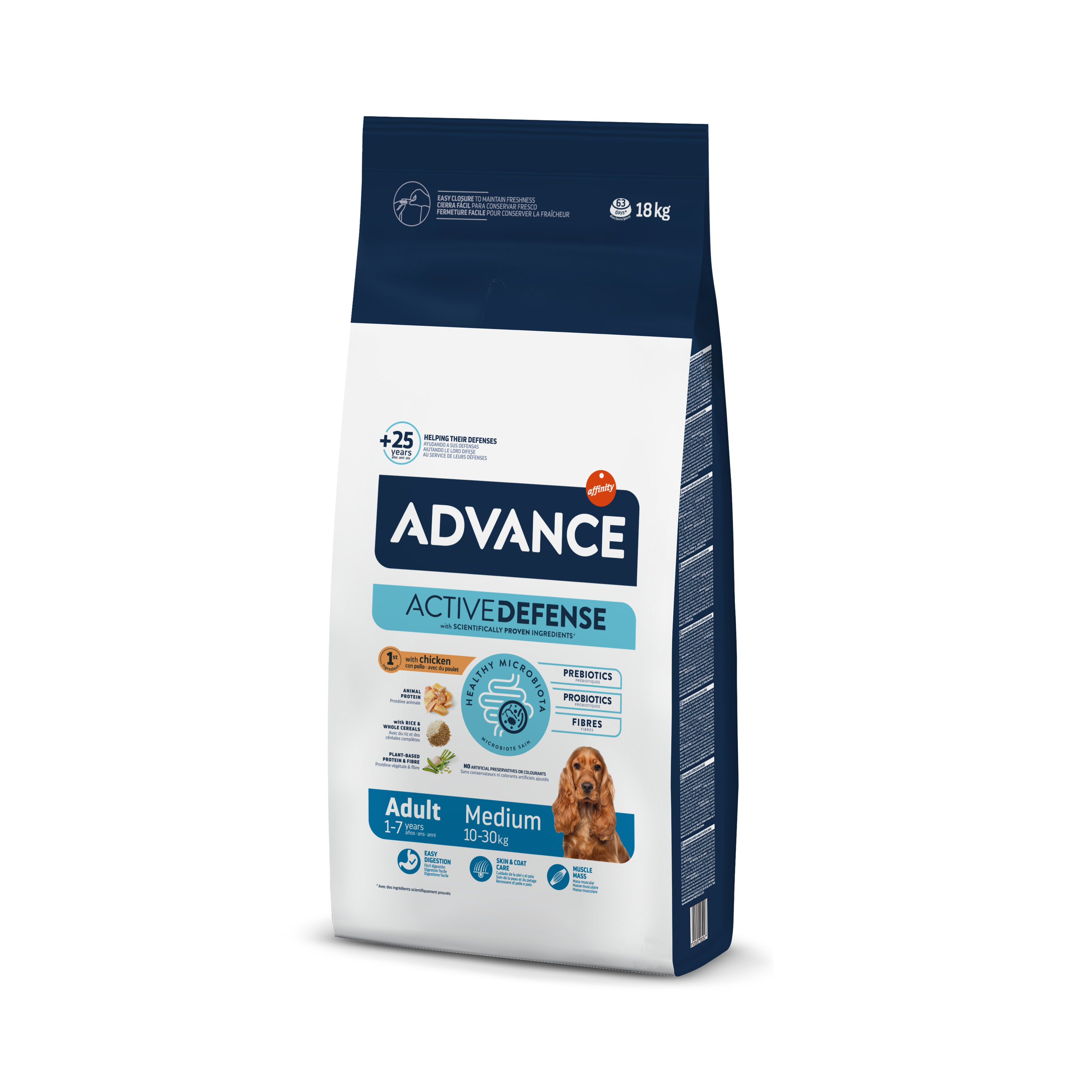 Šunų maistas Advance medium adult chicken rice 18kg