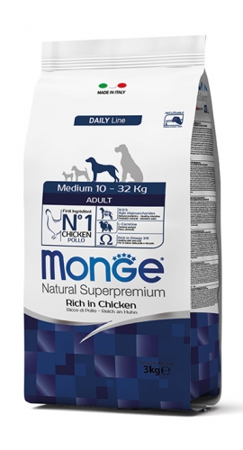 Monge Adult Medium su vištiena ir ryžiais 12kg
