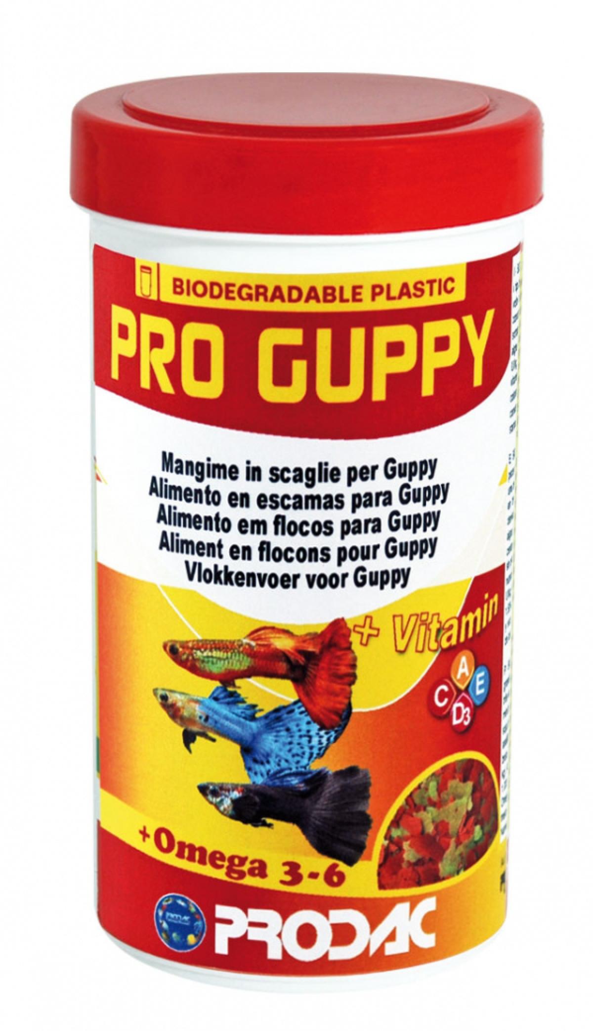 PRODAC PRO GUPPY smulkūs dribsniai gupijoms 100ml 20g