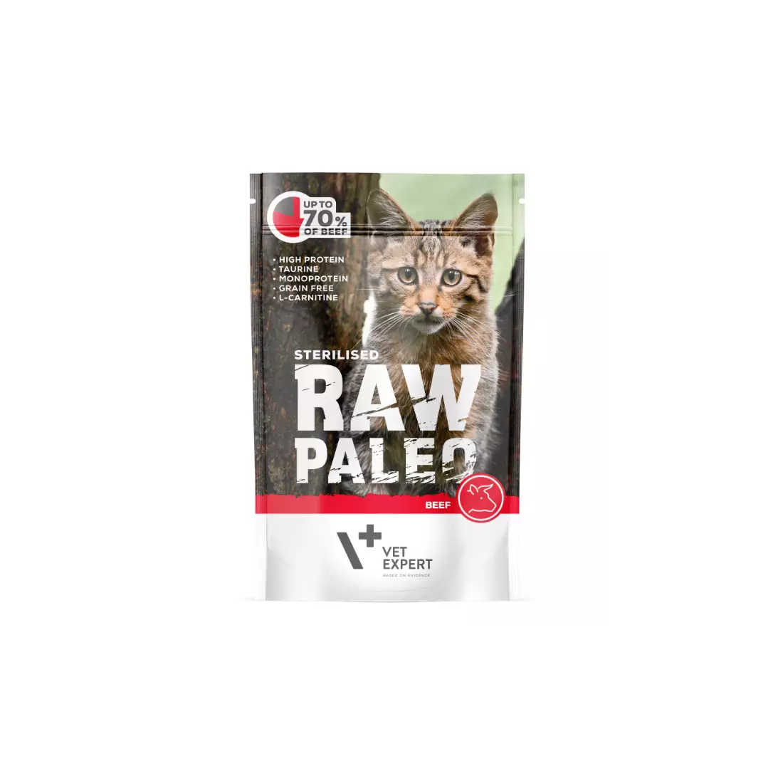 Raw Paleo Sterilized Cat paštetas steril. katėms su jautiena, 100 g