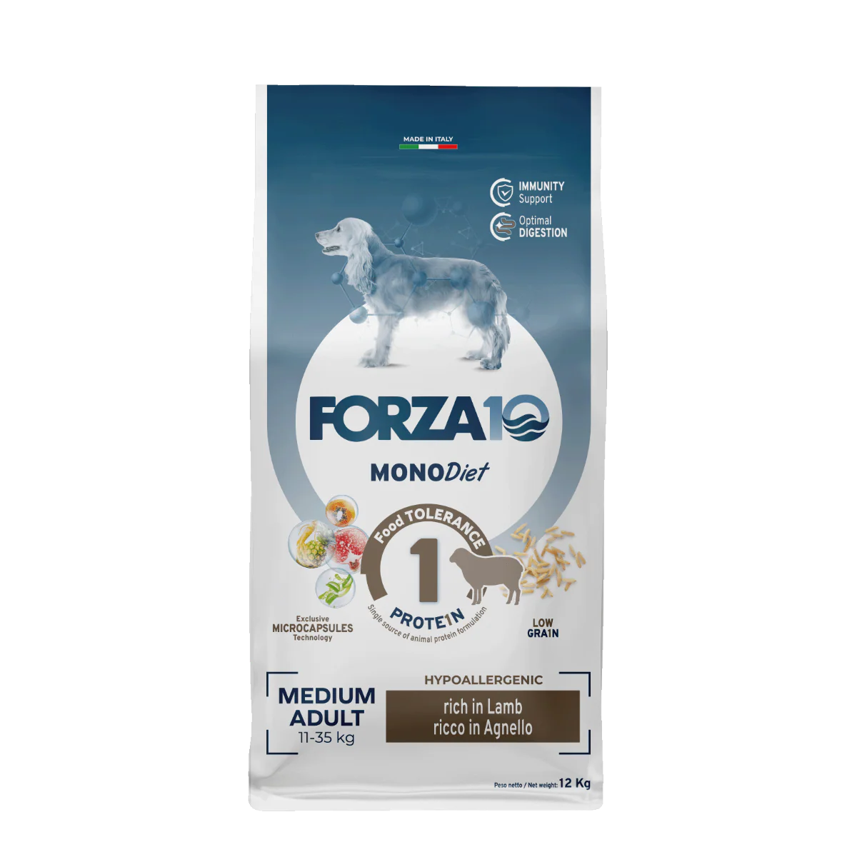 FORZA10 Monodiet Medium Adult šunims su ėriena 12kg