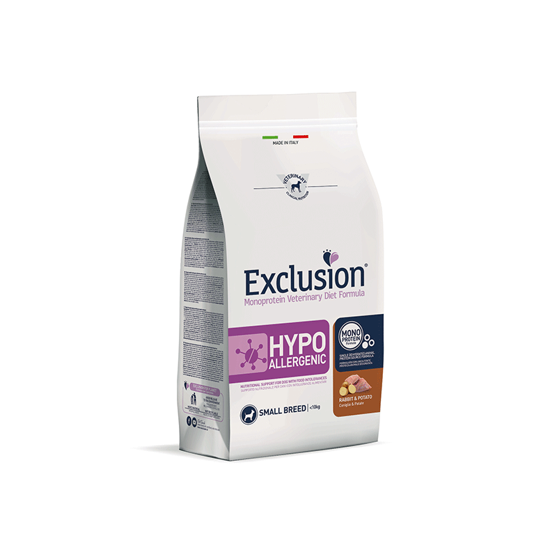 Exclusion Hypoallergenic maistas su triušiena mažų veislių šunims, 2 kg