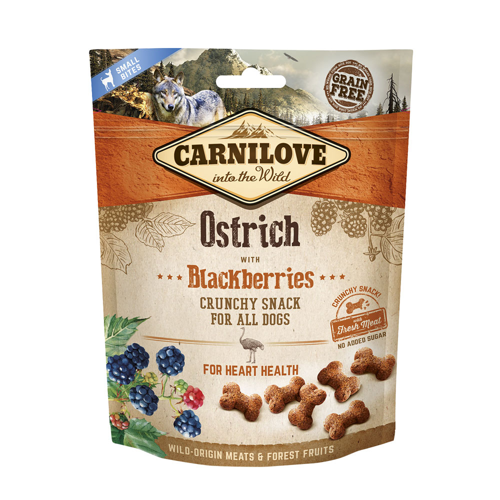 Carnilove Dog skanėstas Ostrich with Blackberries with fresh meat 200gr