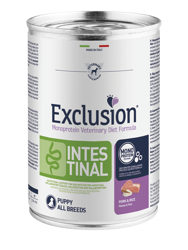 Exclusion intestinal PORK AND RICE PUPPY ALL BREEDS 400gr