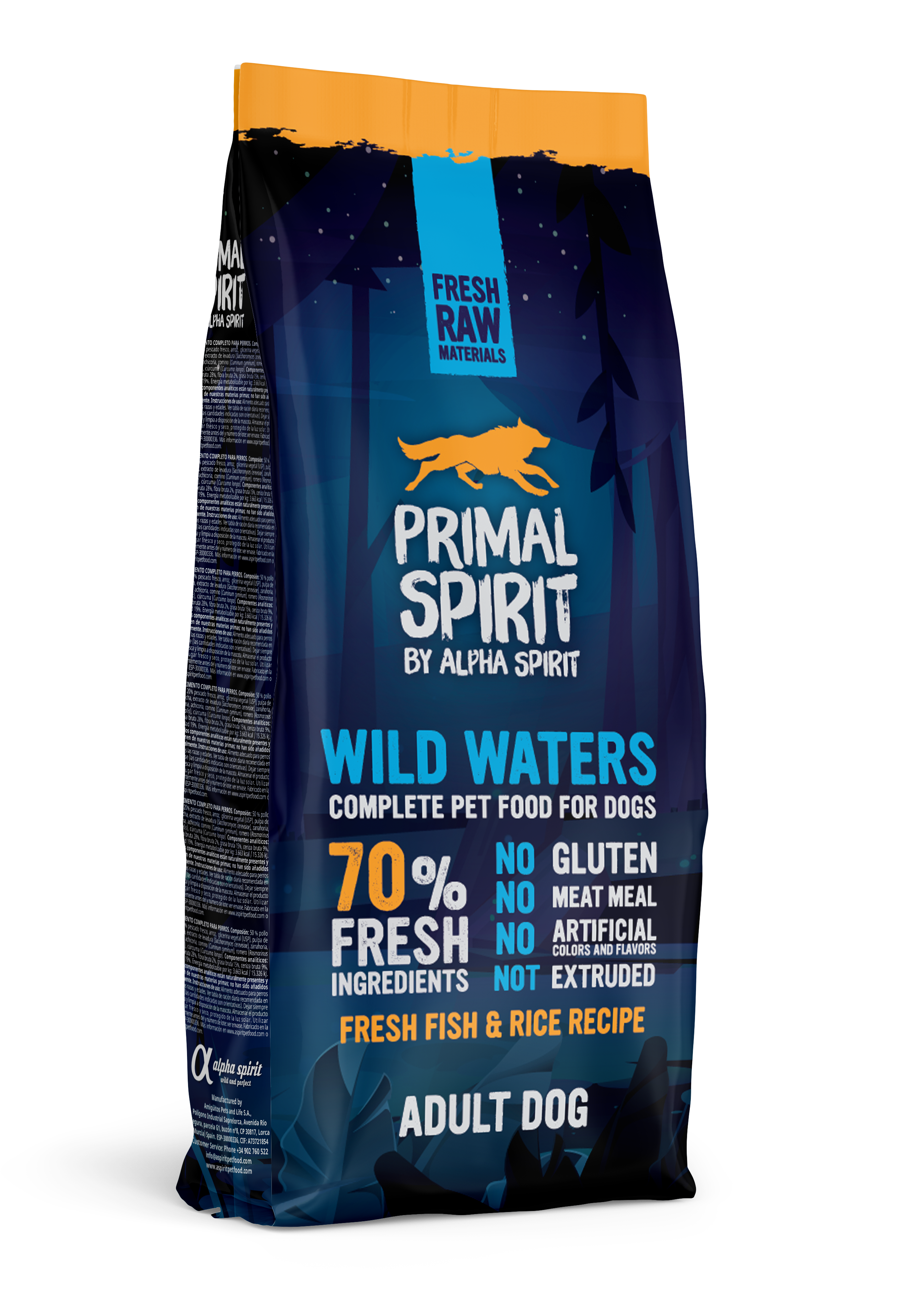 PRIMAL SPIRIT Wild Waters Adult Dog drėgnas pašaras šunims 12kg